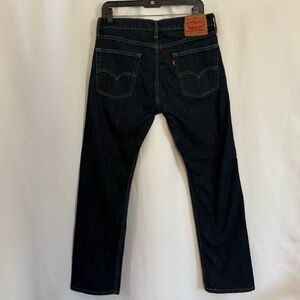 Levi's 513 Men's Dark Wash Dark Blue Slim Straight Jeans Size W32xL30 2015 EUC